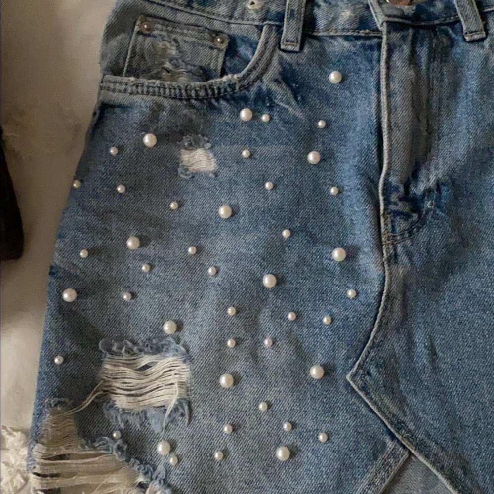 Zara distressed mini skirt - Picture 3 of 4